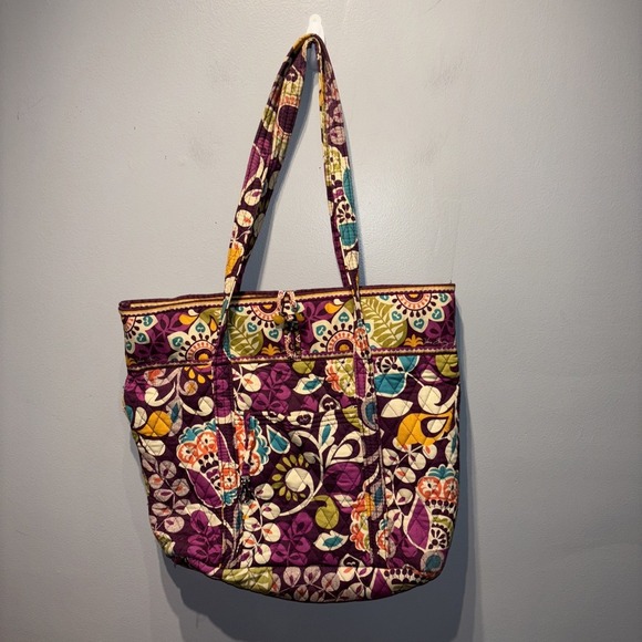 Vera‎ Bradley Large Reversible Shoulder/Tote Carry On Bag Plum Crazy Retired - Picture 1 of 11